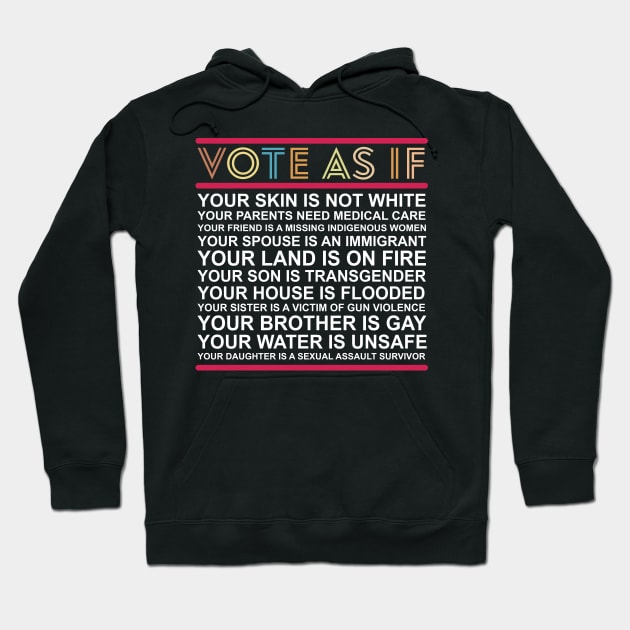 Vote As If Your Skin Is Not White, Vote Blue Gift Hoodie by Mr.Speak